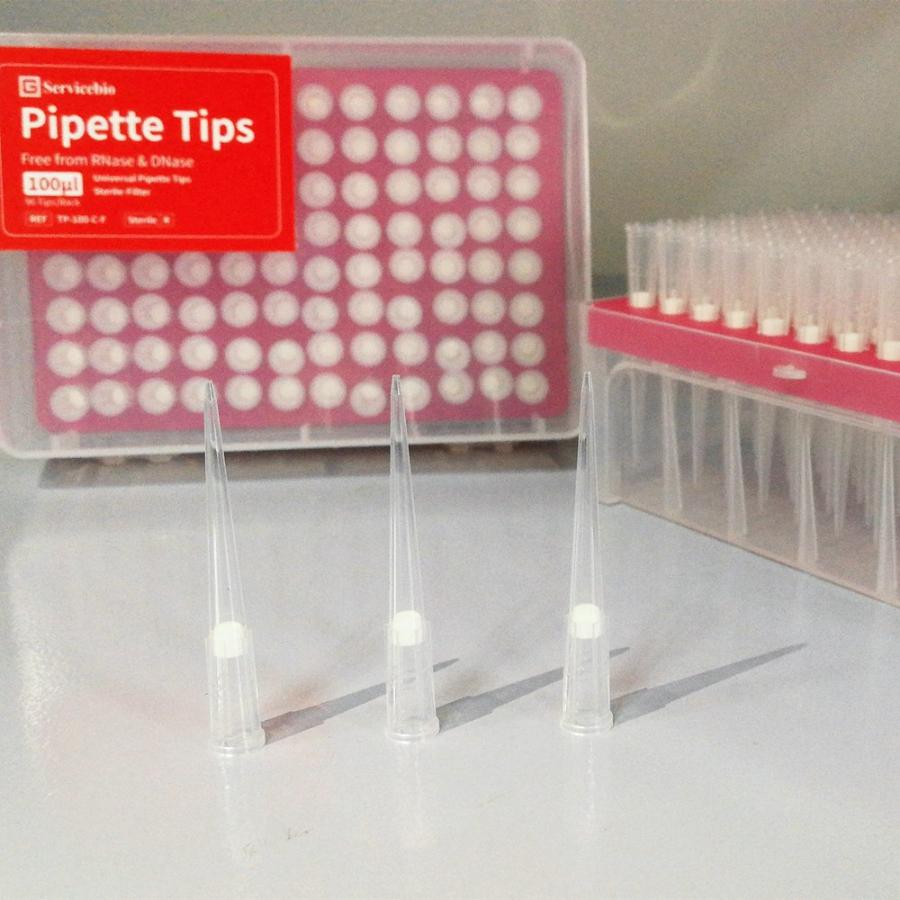 Pipette Tips, 100μl with filter (Dnase & Rnase free, Sterilized by Radiation,in rack)